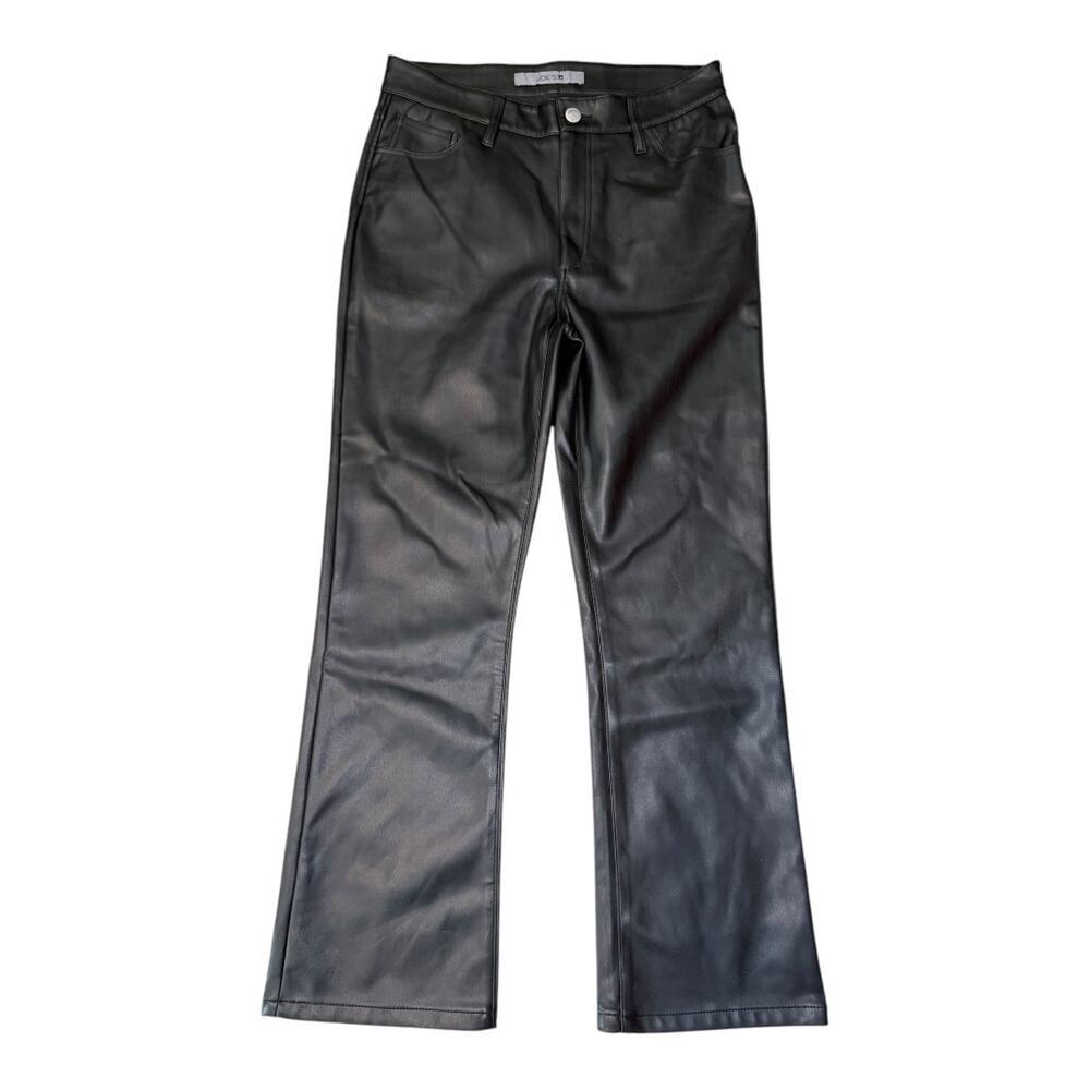 Joe's Jeans Women's Black Faux Leather Mid-Rise Bootcut‎ Pants Size 6 (28) NWOT